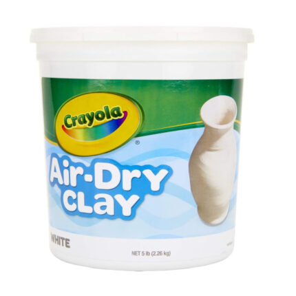 Crayola Air Dry Clay (5lb Bucket), Natural White Modeling Clay for Kids
